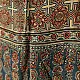 deep indigo blue madder red ajrakh modal silk dupatta hand block printed floral medallion jaal body ornate cross-lattice pallu traditional mihrab arched detail wedding festive wear sustainable luxury natural dyed with tassels