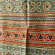 mulberry silk ajrakh dupatta teal indigo blue geometric star clover jaal block print heavy red black minaret palla hand block printed natural dyed silk dupatta