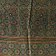 mulberry silk ajrakh dupatta teal indigo blue geometric star clover jaal block print heavy red black minaret palla hand block printed natural dyed silk dupatta