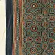 mulberry silk ajrakh dupatta teal indigo blue geometric star clover jaal block print heavy red black minaret palla hand block printed natural dyed silk dupatta