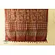 terracotta madder red ajrakh tussar silk stole hand block printed floral jaal body ornate paisley kalka border traditional mihrab arched detail artisanal scarf sustainable wild silk natural dyed