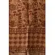 terracotta madder red ajrakh tussar silk stole hand block printed floral jaal body ornate paisley kalka border traditional mihrab arched detail artisanal scarf sustainable wild silk natural dyed