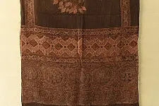 Ajrakh Block Print ~ Natural Dyed Woolen Stole - Brown