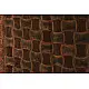 chocolate brown madder red ajrakh wool stole hand block printed geometric grid body ornate floral mandala border traditional artisanal winter scarf sustainable wool natural dyed with tassels