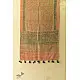 soft peach moss green ajrakh wool stole hand block printed jhar floral sprig body ornate circular medallion border traditional artisanal winter scarf sustainable wool natural dyed with tassels