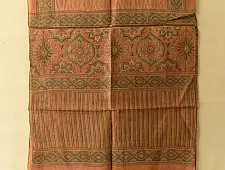 Natural Dyed - Ajrakh Tussar Silk Stole - Light Brown