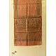 peach moss green ajrakh tussar silk stole hand block printed zigzag leheriya body ornate circular medallion border traditional artisanal scarf sustainable wild silk natural dyed