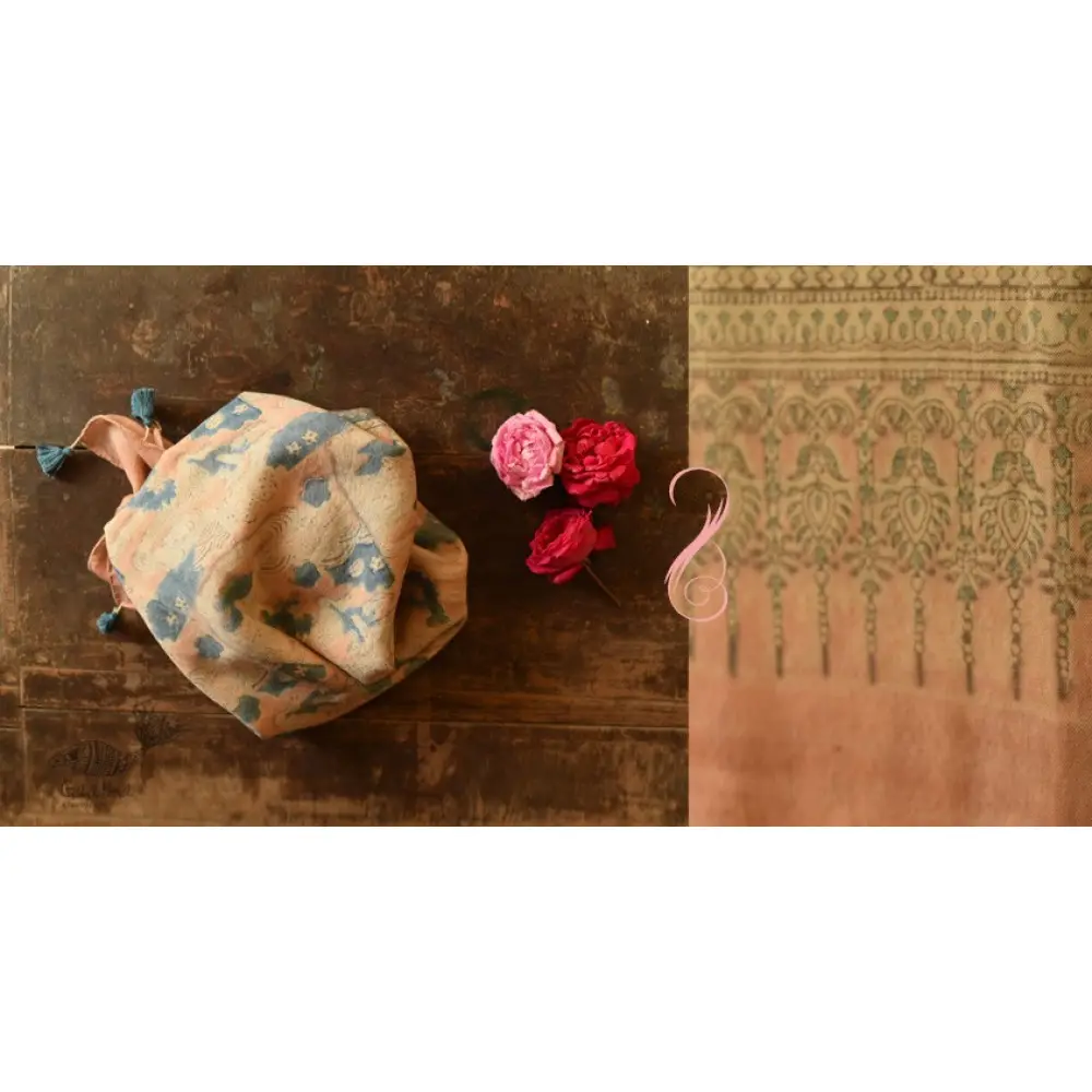 shop Ajrakh Block Print ~ Natural Color Woolen Stole