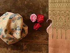 Ajrakh Block Print ~ Natural Dyed Woolen Stole