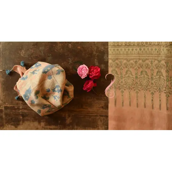 shop Ajrakh Block Print ~ Natural Color Woolen Stole