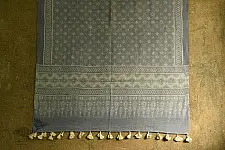 Ajrakh Print in Natural Color ~ Woolen Shawl - Grey