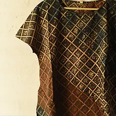Natural Dyed ~ Block Printed - Ajrakh Cotton Top