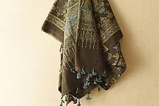 Sakhi . सखी ⁂ Ajrakh Block Printed Pure Cotton Dupatta  (05)
