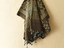 Sakhi . सखी ⁂ Ajrakh Block Printed Pure Cotton Dupatta  (05)