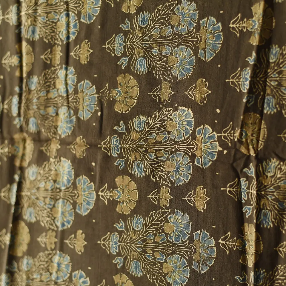 Ajrakh block print dupatta in pure cotton with earthy natural colors