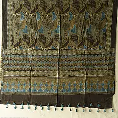 Sakhi . सखी ⁂ Ajrakh Block Printed Pure Cotton Dupatta (13)