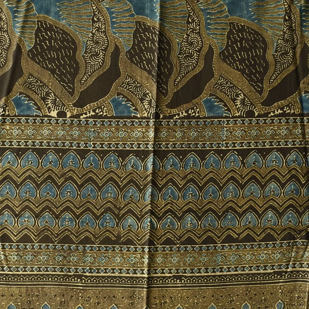 Breathable cotton Ajrakh dupatta with heritage-inspired patterns and Tassels