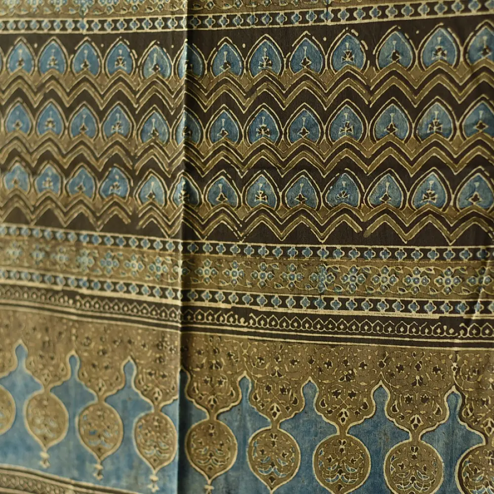 Breathable cotton Ajrakh dupatta with heritage-inspired patterns and Tassels