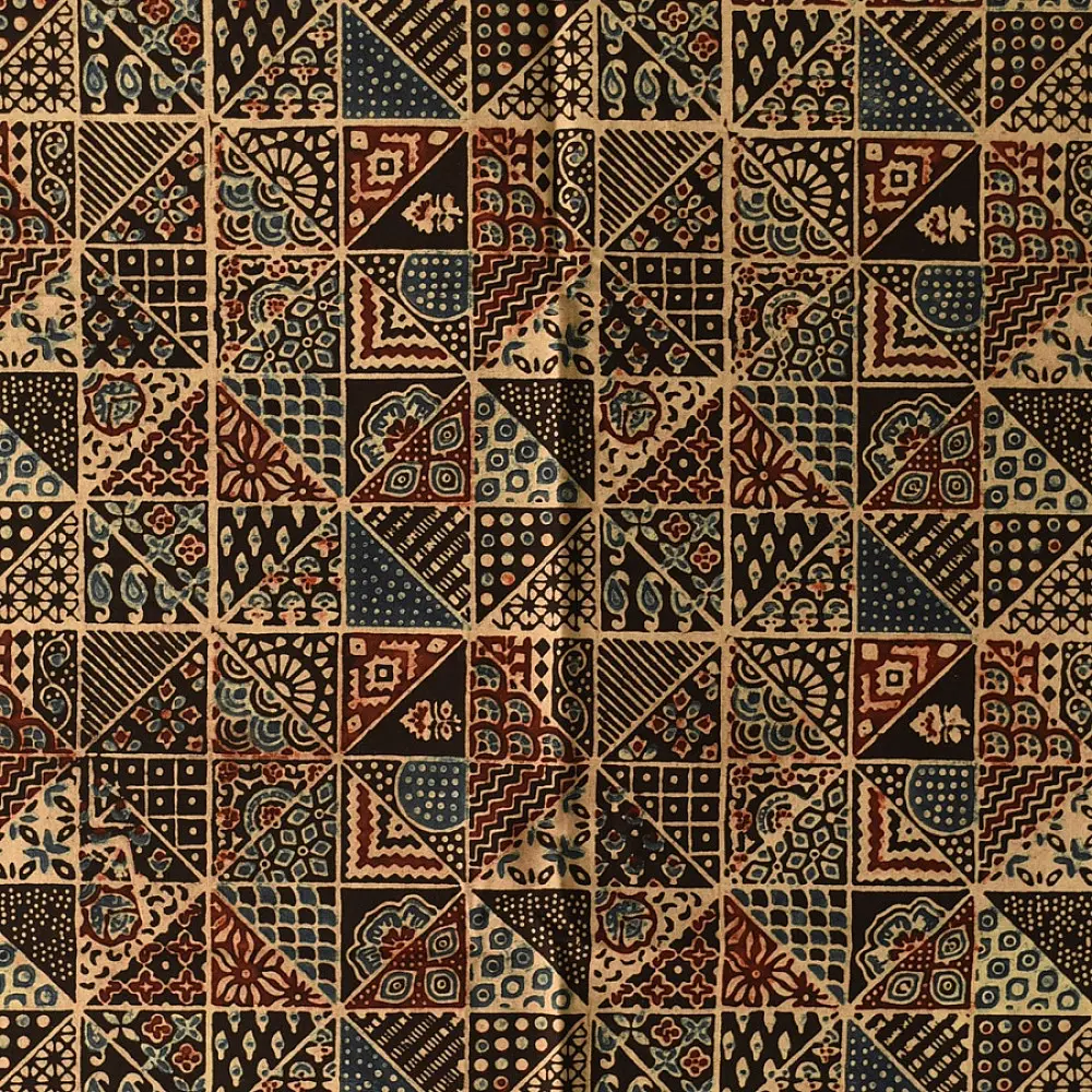 ajrakh silk square scarf square geometric pattern block print hand block printed natural dyed scarf tassels