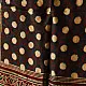 black ajrakh silk square scarf polka dot buti pattern hand block printed natural dyed scarf tassels