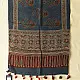 deep indigo blue madder red ajrakh silk stole hand block printed floral buta motif body ornate star medallion border traditional mihrab arched detail artisanal scarf sustainable fashion natural dyed with tassels