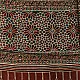deep indigo blue madder red ajrakh silk stole hand block printed floral buta motif body ornate star medallion border traditional mihrab arched detail artisanal scarf sustainable fashion natural dyed with tassels