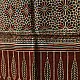 deep indigo blue madder red ajrakh silk stole hand block printed floral buta motif body ornate star medallion border traditional mihrab arched detail artisanal scarf sustainable fashion natural dyed with tassels
