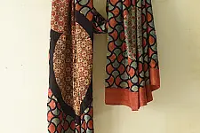 Ajrakh Mulberry Silk Dupatta | Natural dyed - K