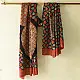 mulberry silk ajrakh dupatta terracotta red indigo blue large circular chand block print hand block printed natural dyed silk dupatta