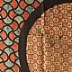 mulberry silk ajrakh dupatta terracotta red indigo blue large circular chand block print hand block printed natural dyed silk dupatta