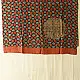 mulberry silk ajrakh dupatta terracotta red indigo blue large circular chand block print hand block printed natural dyed silk dupatta