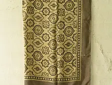 Neelanjana . नीलांजना ~ Square Ajrakh Silk Scarf - Light Yellow & Brown