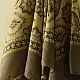 beige gold ajrakh cotton square scarf olive brown floral medallion sun motif block print hand block printed natural dyed scarf tassels