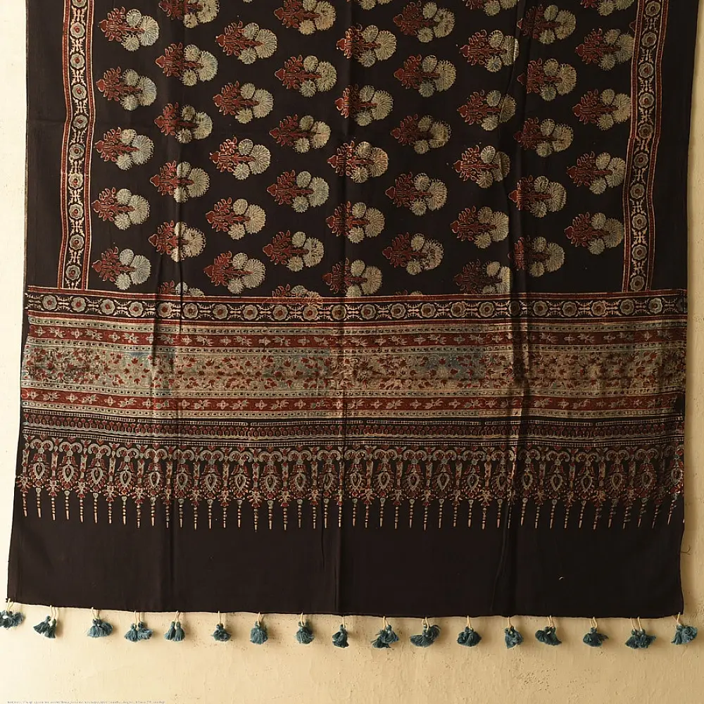 Shop Ajrakh Block Printed Pure Cotton Dupatta