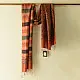 buy Ajrakh Mulberry Silk Dupatta - Natural dyed - Brown Stripes