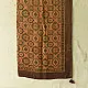 mustard orange ajrakh cotton square scarf black brown geometric sun floral medallion block print hand block printed natural dyed scarf tassels