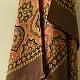 mustard orange ajrakh cotton square scarf black brown geometric sun floral medallion block print hand block printed natural dyed scarf tassels