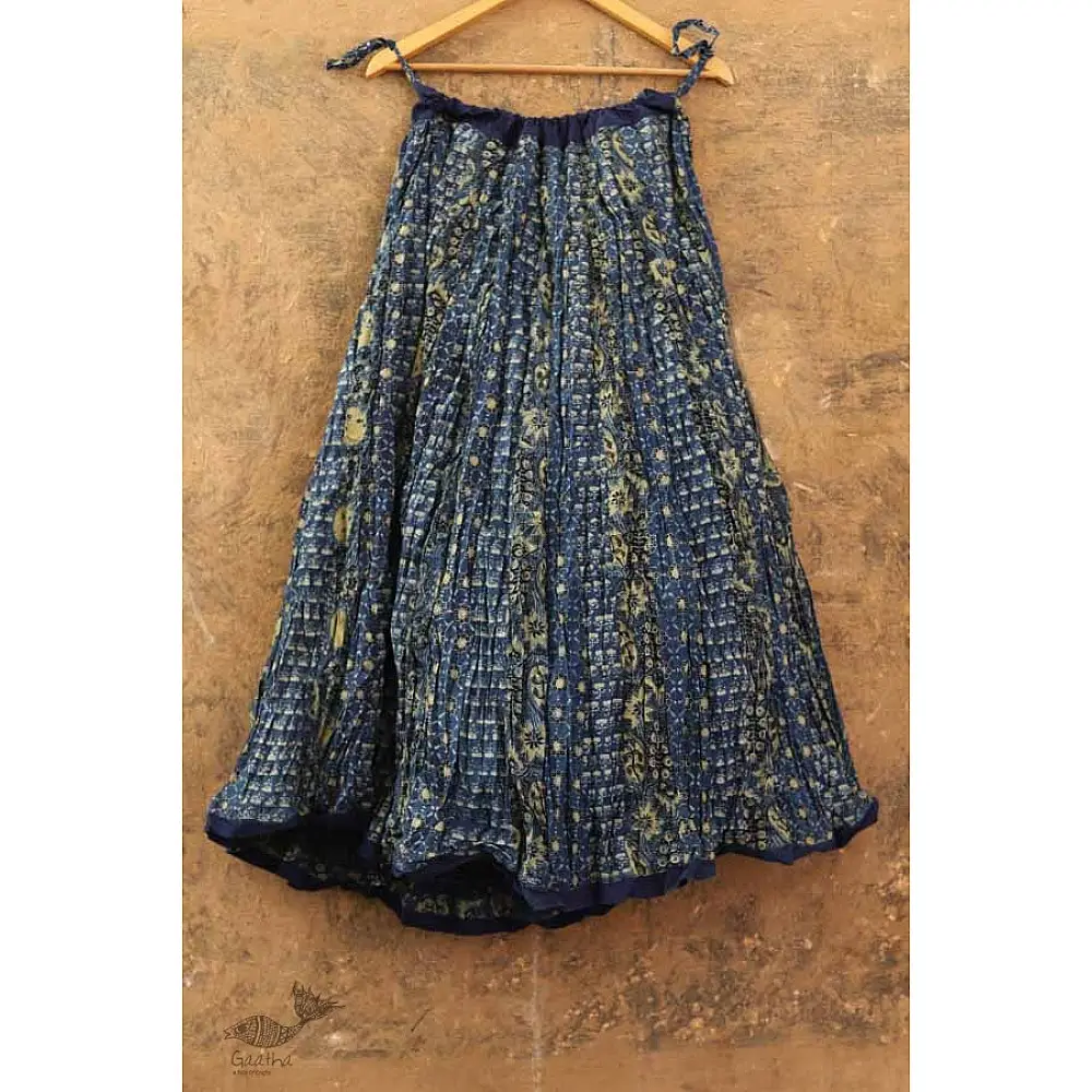 Shop ajrakh indigo long skirt