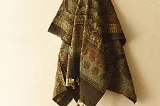 Sakhi . सखी ⁂ Ajrakh Block Printed Pure Cotton Dupatta  (48)