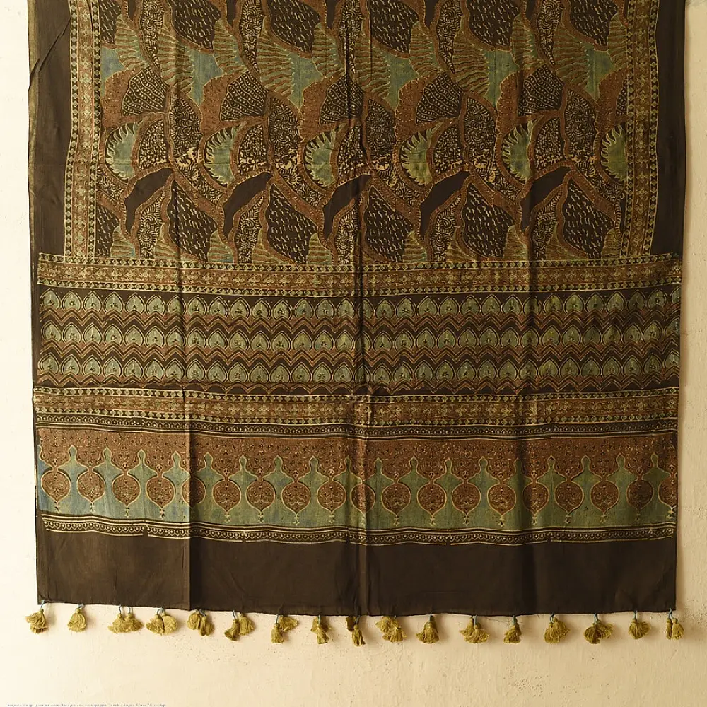 Shop Ajrakh Block Printed Pure Cotton Dupatta
