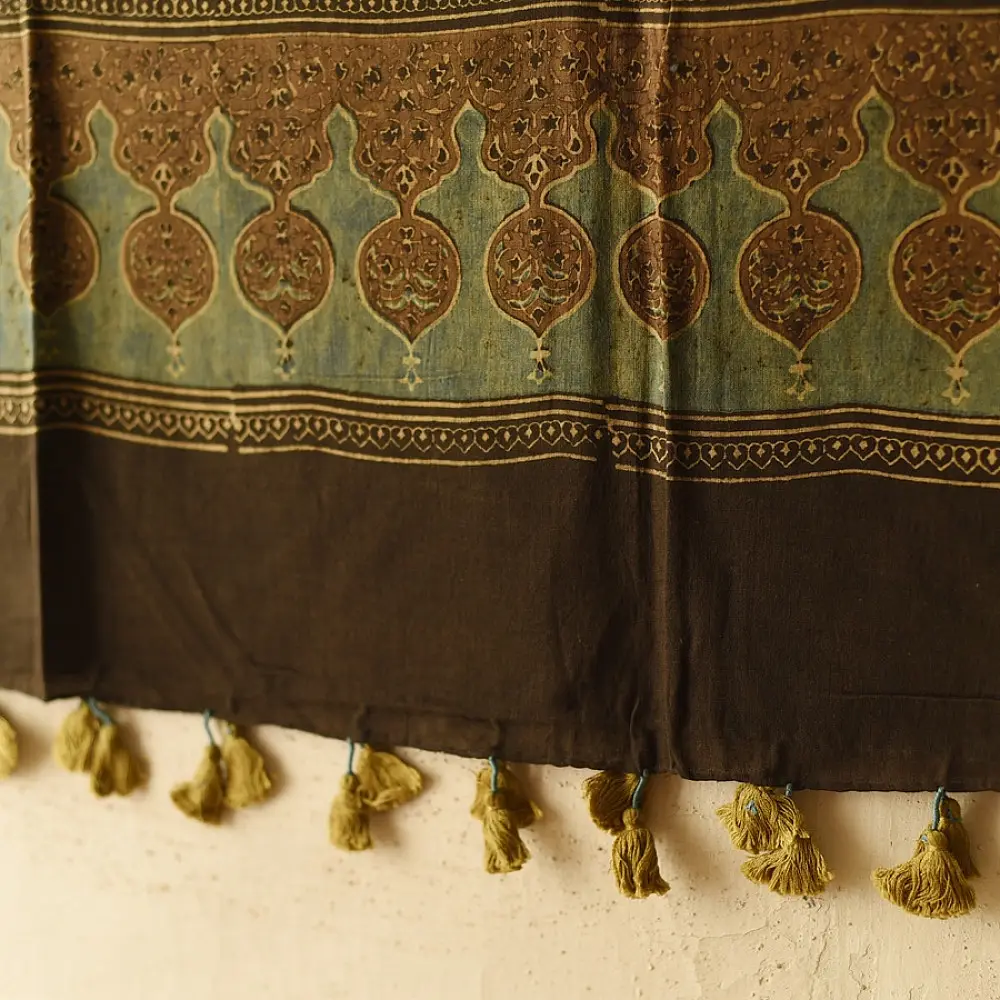 Shop Ajrakh Block Printed Pure Cotton Dupatta