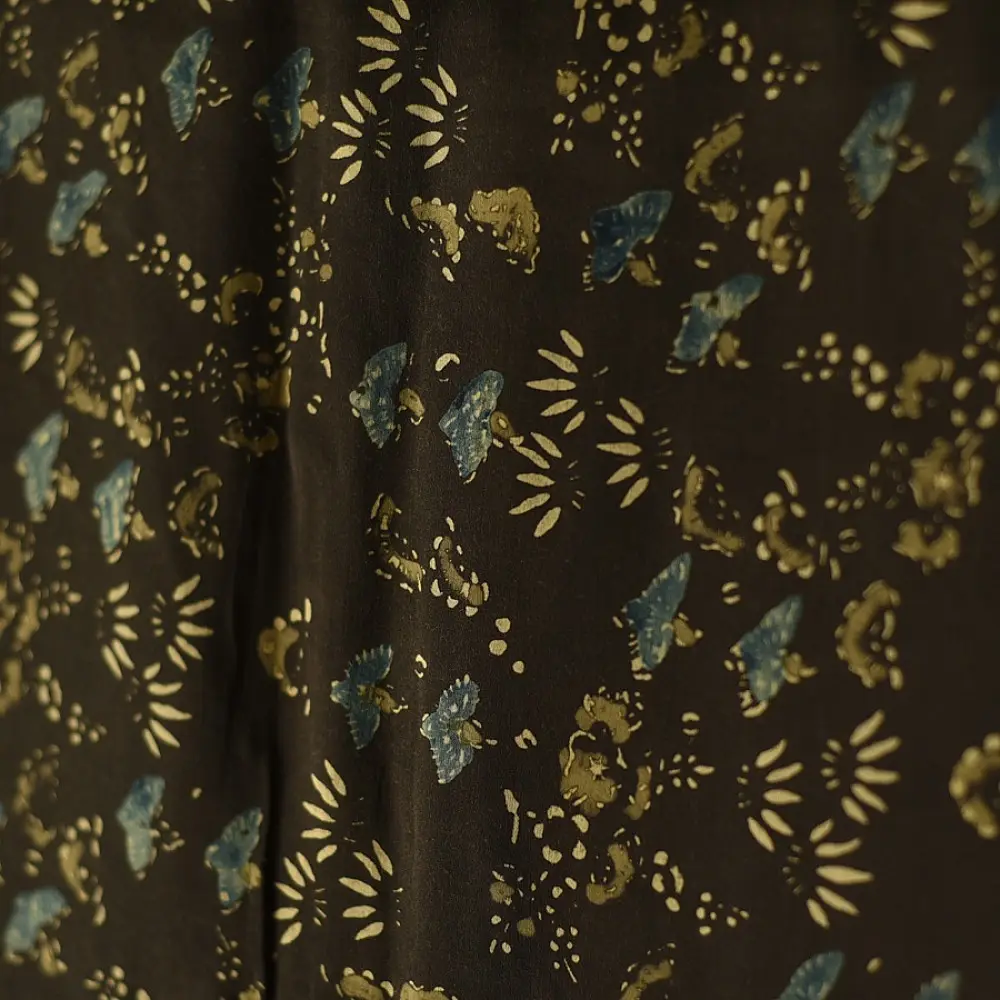 chocolate brown indigo blue moss green ajrakh modal silk dupatta hand block printed jhar floral sprig jaal body ornate circular medallion pallu traditional mihrab arched detail wedding festive wear sustainable luxury natural dyed with tassels