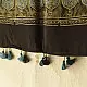 chocolate brown indigo blue moss green ajrakh modal silk dupatta hand block printed jhar floral sprig jaal body ornate circular medallion pallu traditional mihrab arched detail wedding festive wear sustainable luxury natural dyed with tassels