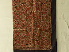 Neelanjana . नीलांजना ~ Square Ajrakh Silk Scarf - Red & Black