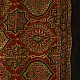 madder red ajrakh cotton square scarf black border floral medallion geometric star block print hand block printed natural dyed scarf tassels
