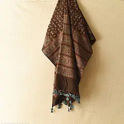 Sakhi . सखी ⁂ Ajrakh Block Printed Pure Cotton Dupatta  (49)