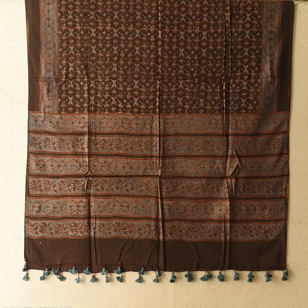 Shop Ajrakh Block Printed Pure Cotton Dupatta