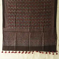 Sakhi . सखी ⁂ Ajrakh Block Printed Pure Cotton Dupatta (16)