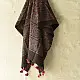 Ajrakh printed cotton dupatta with intricate hand carved block patterns