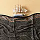 black gold ajrakh modal silk dupatta hand block printed large chand moon medallion bundi dot jaal body ornate eight-pointed star pallu traditional mihrab arched detail wedding festive wear sustainable luxury natural dyed with tassels